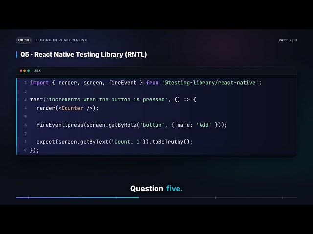 Mocking, React Native Testing Library & Snapshot Tests | React Native Interview (13.2)