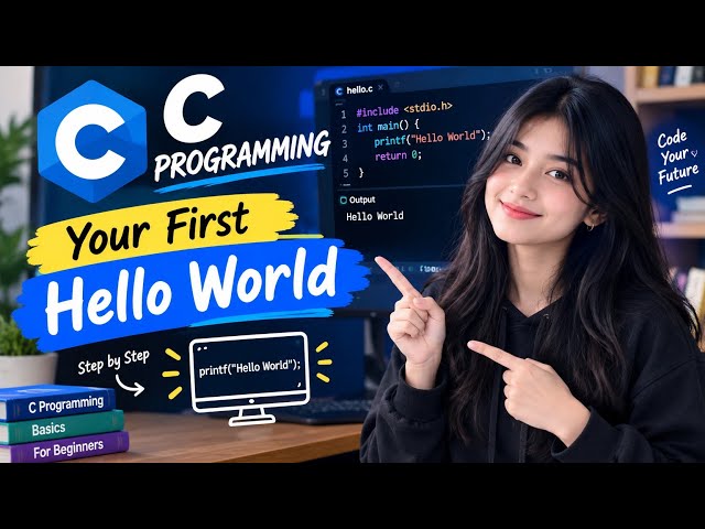 🚀 C Programming for Beginners | Your First Hello World Program in C | Step-by-Step Tutorial #coding