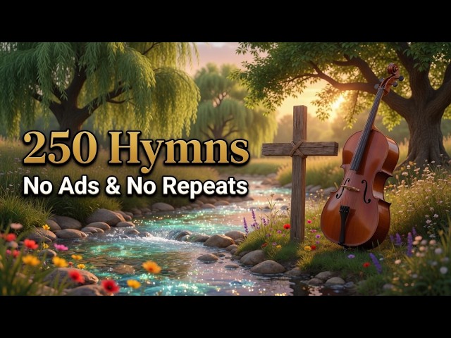 250 Most Beautiful Hymns 🙏 Cello & Piano Christian Instrumentals 🙏 No Repeats & No Ads