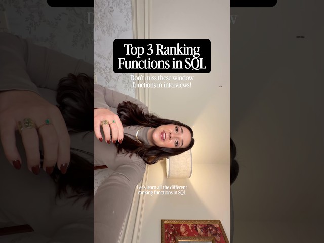 Row Number Ranking Functions in SQL