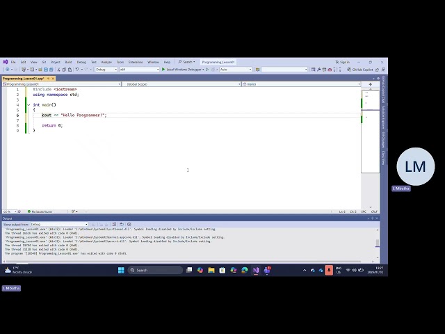 C++ Programming 1 Lesson 01