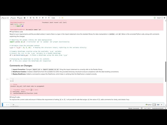 Polyglot (Python, R, and JavaScript) support