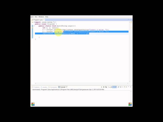 Java Tutorial 4: JOptionPane Input Integers