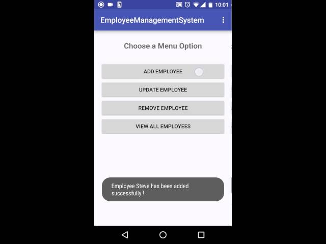 Android SQLite Database Tutorial - Employee Management System