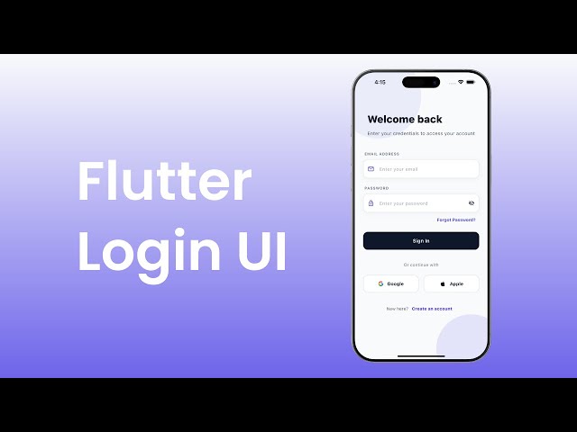 Flutter Login Page UI Tutorial for Beginners
