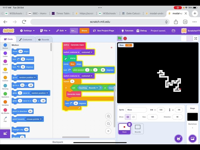 How to make a maze generator(@griffpatch  version)