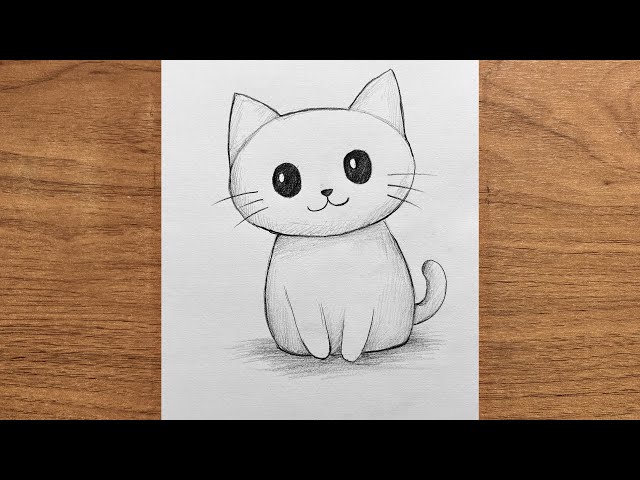 How to Draw a Cute Cat 🐱 | Easy Cat Drawing Step by Step