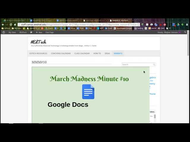 March Madness Minute #10 Google Docs- Advanced
