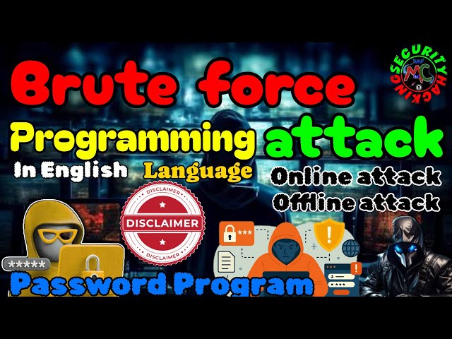 Brute force attack programming in english | online an offline brute force attack