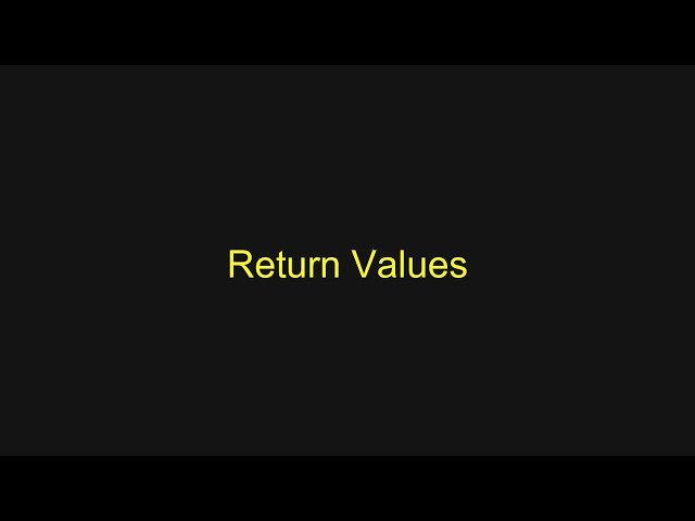 Python Tutorial - Return Values