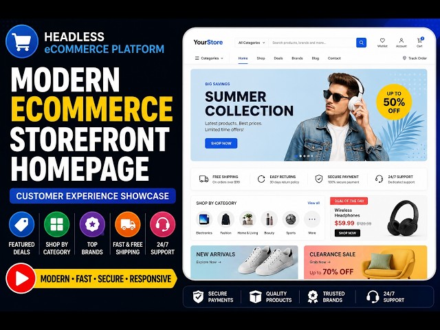 Modern eCommerce Storefront Homepage | Headless Commerce Platform Demo