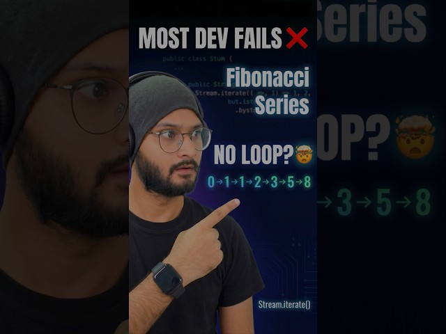 FIBONACCI SERIES ❌ WITHOUT LOOP ❌ #dsa #coding #java #interview