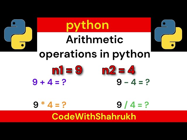 arithmetic operations in python program.
