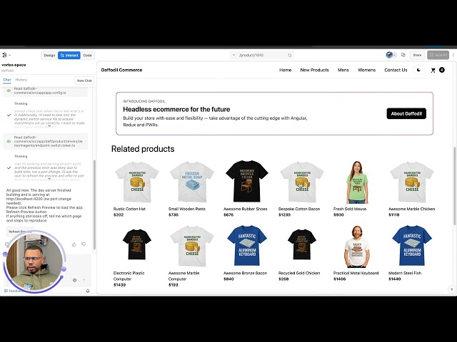 A quick demo of Daffodili and Fusion for A.I ecommerce development.
