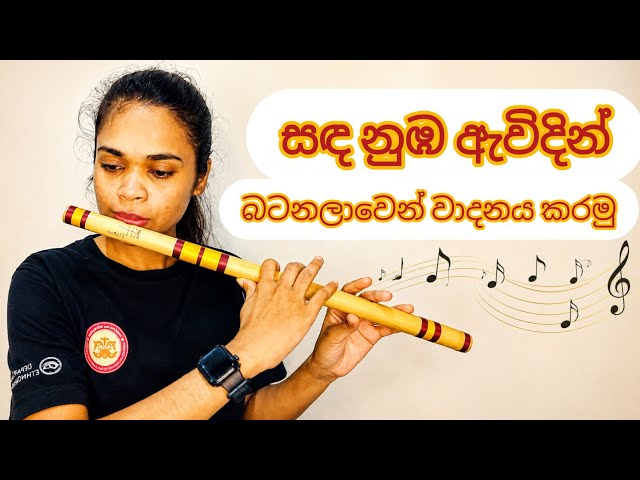 සඳ නුඹ ඇවිදින් ගීතය බටනලාවෙන් වයන ආකාරය සරලව ස්වර සමඟ | Sanda nuba avidin flute lesson with notes