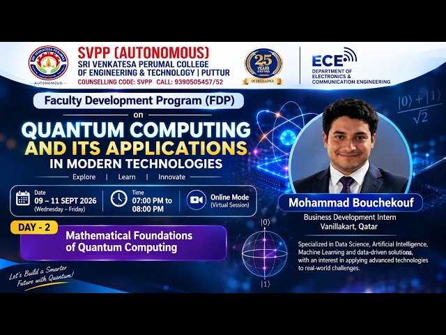 A Three-Day FDP on Quantum computing and its Applications in Modern Technologies