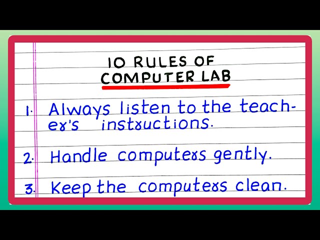 Computer Lab Rules | 10 Computer Lab Rules | Computer Lab Manners