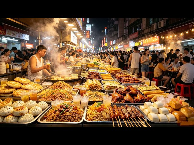 China's vibrant city night markets! An unparalleled culinary experience!