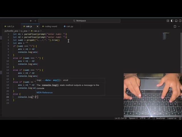 Coding until I graduate - calculator in Javascript ASMR programming no commentary 
