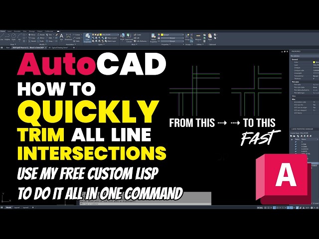 AutoCAD Unique Method to Quickly Trim All Intersections - Use my Free LISP Command