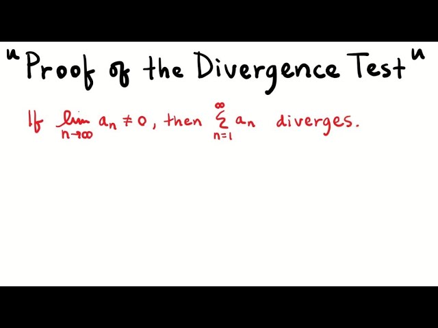 Proof of nth Term Test for Divergence