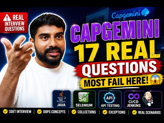 🔥 Capgemini QA Automation Interview Questions & Answers | Java + Selenium + API Round