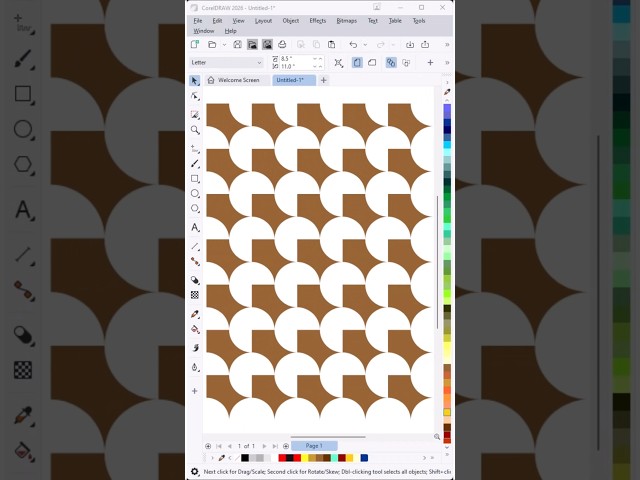CorelDRAW Pattern Design | Easy Geometric Pattern #Shorts #coreldraw #pattern #graphicdesign