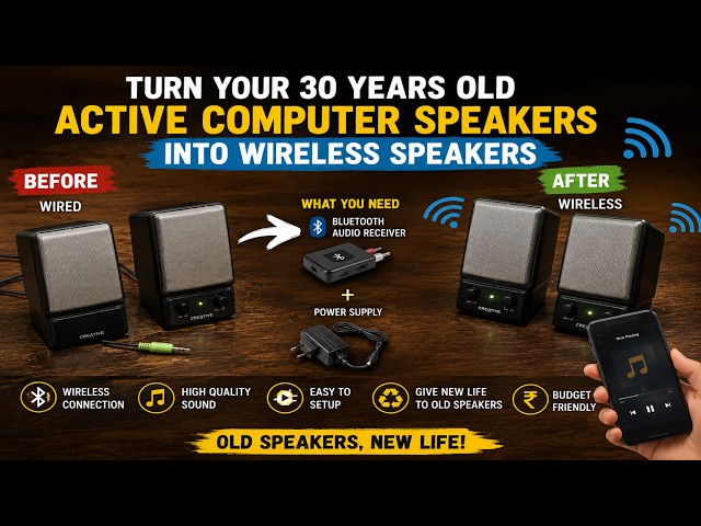 Turn your old wired speakers into Wireless speakers. #ideas