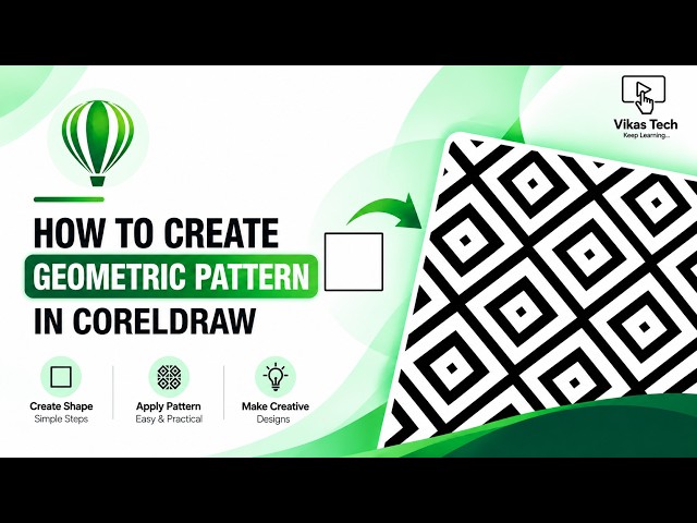 How to Create Seamless Geometric Pattern in CorelDRAW | Repeat Pattern Tutorial #coreldraw #pattern