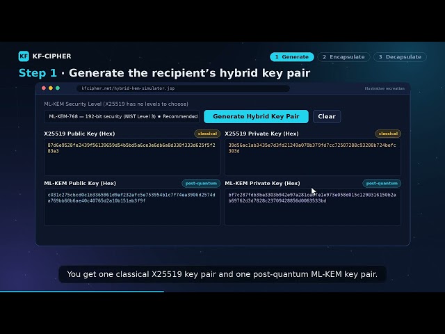 KFCipher Hybrid KEM Simulator Tutorial