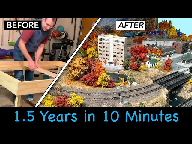 1.5 Years of Model Railroad Construction in 10 Minute Timelapse