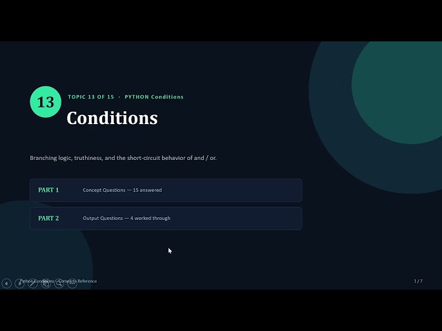 Python: C13 | Conditions | Hindi