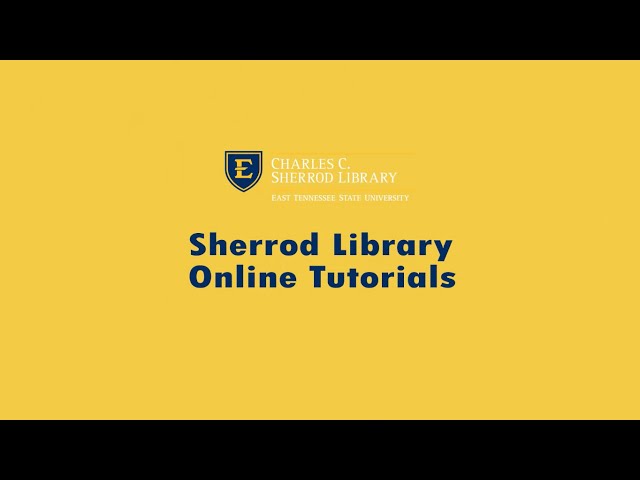Sherrod Library Online Tutorials: Finding Articles in Databases (Scientific Exploration)