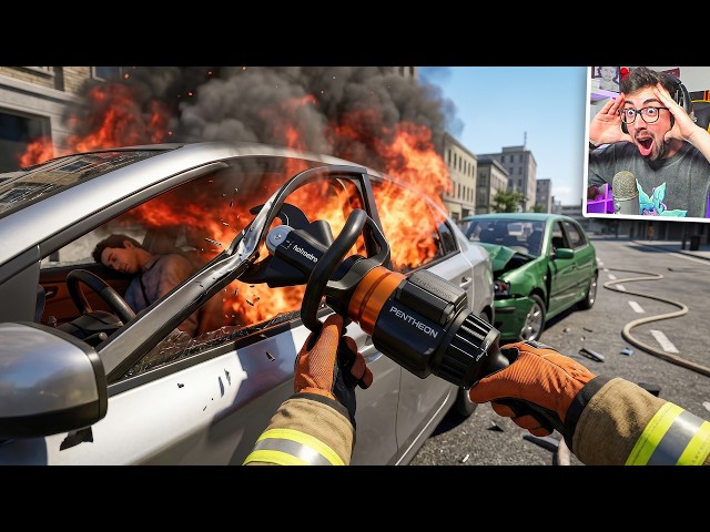 RESCATO A VÍCTIMAS DE ACCIDENTES DE COCHES 😱 | Firefighting Simulator