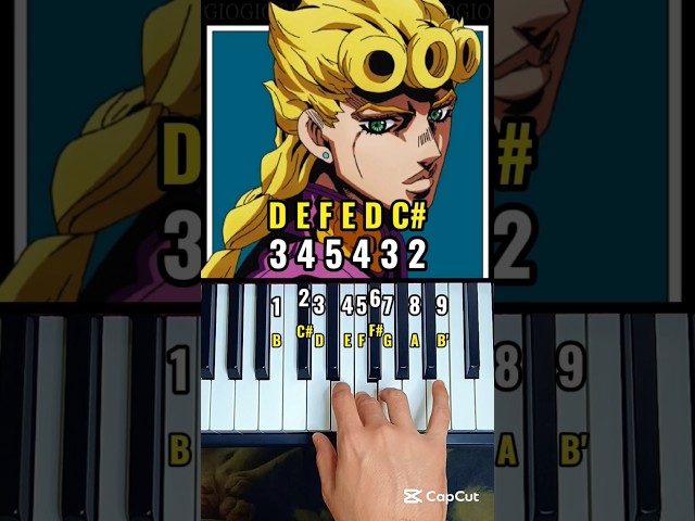 Giorno's Theme | EASY Piano Tutorial #piano #pianotutorial #shorts