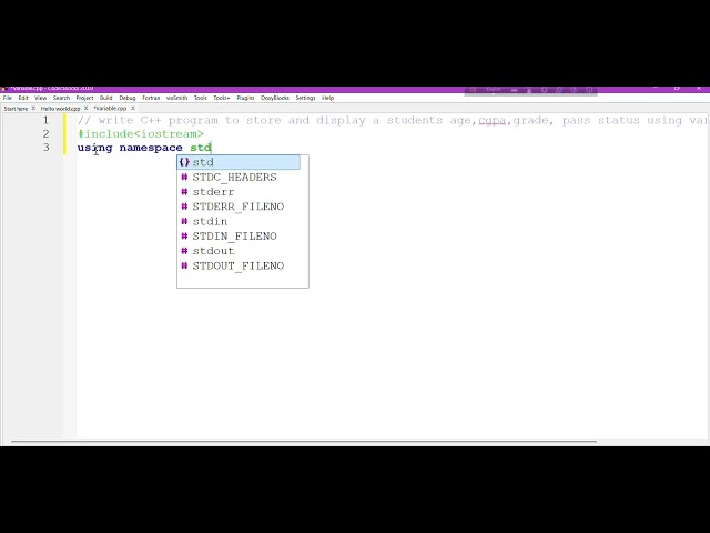First C++ Program (Hello, World!), Variables in C++.