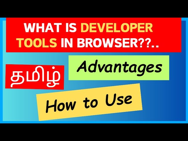 Mastering developer tools tutorial in Tamil | what is developer tools and How to use developer tools