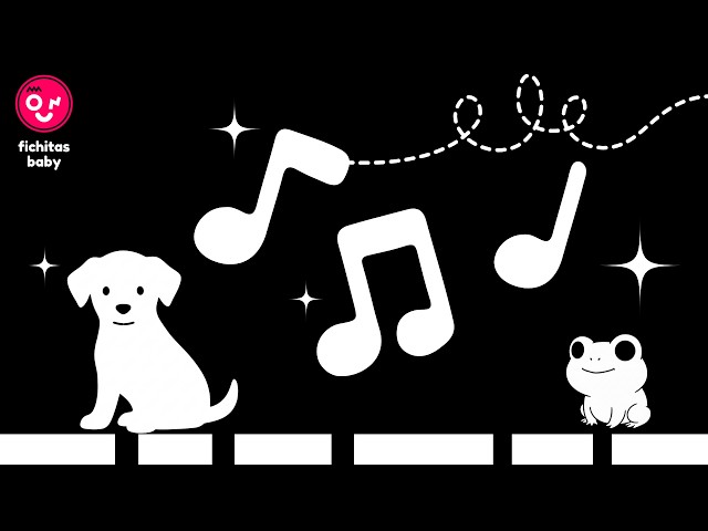 Visual stimulation for babies, black and white video