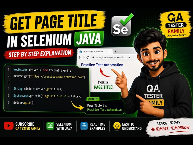 🚀 Get Page Title in Selenium Java | Step-by-Step Tutorial |