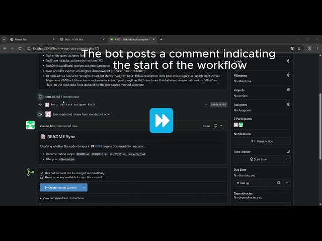 README synchronization workflow with AI-Git-Bot
