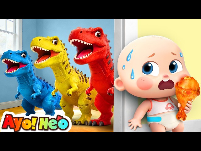 4 Babies Chasing a Dinosaur! 🦖👶 | Dino Song | Kids Songs | Let's Go! Neo | Yes! Neo Indonesian