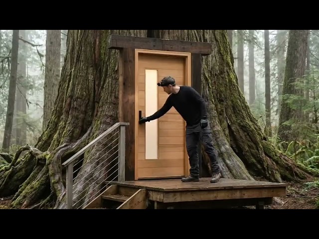 Old woman's house was destroyed by the wind, I came to bulid a modern tree house for her
