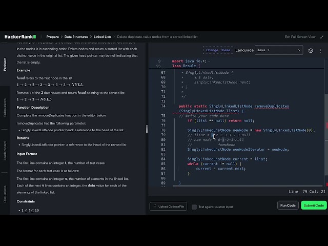 [17] HackerRank: Delete duplicate-value nodes from a sorted linked list | Step-by-Step Solution