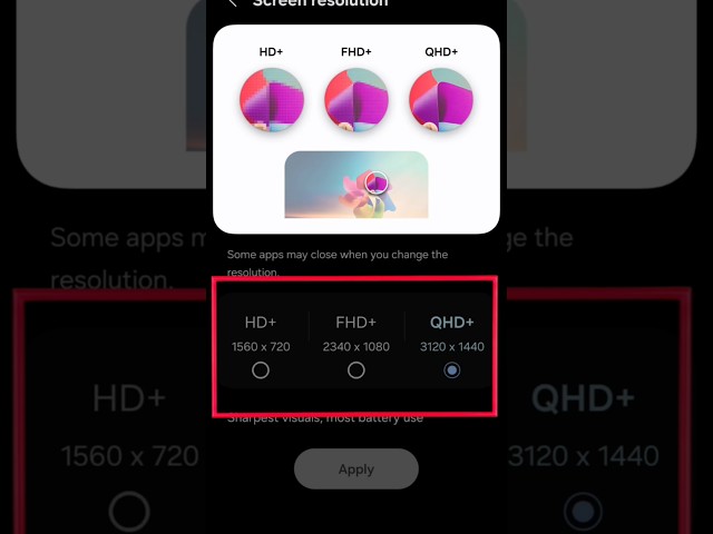 Screen resolution #samsung #android #shorts