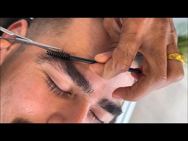 [ASMR] Guy Has Super Thick Eyebrows & We Thread Them For Him || Eyebrow Series #48