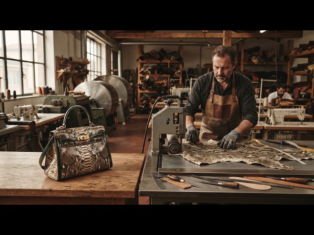 This Machine Turns Pythons Into $10,000 Handbags | Inside the Snake Leather Factory