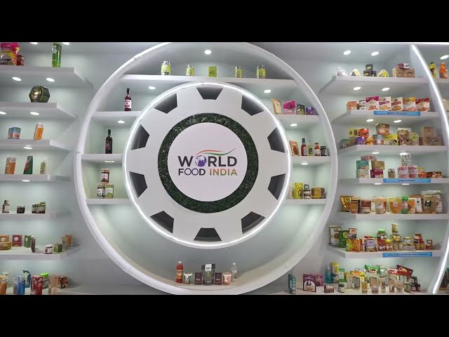 Shri chirag paswan reviews innovations in food retail, sustainability & tech at WFI 2024."