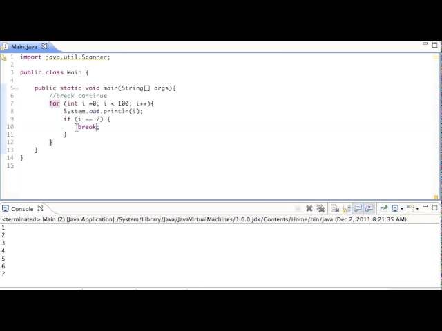 Java Break and Continue commands Tutorial