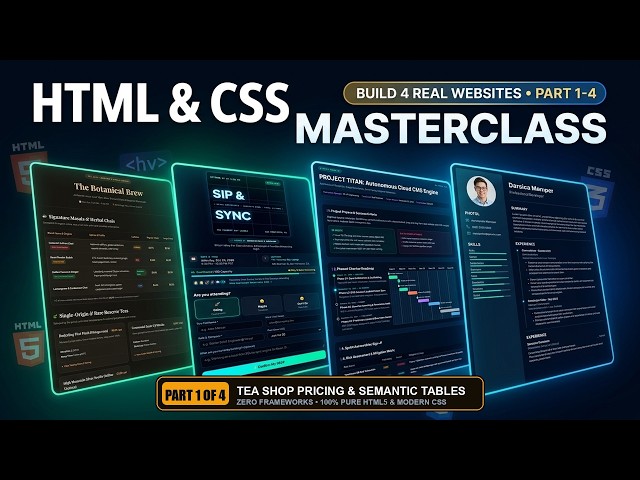 Build a Modern Dark-Mode Tea Shop Menu with Pure HTML & CSS | #kidseducation #stem  #techtutorial