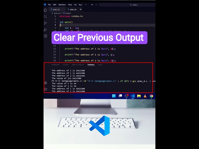 Auto Clear Terminal in VS Code ! #terminaltips
